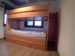 Houten Stapelbed met los bed + schuif - bruin - 200 x 90, Antiek en Kunst, Antiek | Meubels | Bedden, Ophalen