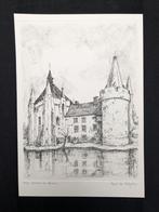 Paul Van Petegem - ets - 1985 - kasteel van Laarne, Antiek en Kunst, Ophalen of Verzenden