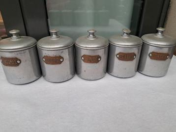 5 conteneurs de rangement anciens, Enlèvement ou Envoi