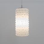 White Opaline Glass Hanglamp - Vintage Peill & Putzler 1970, Enlèvement ou Envoi, Métal