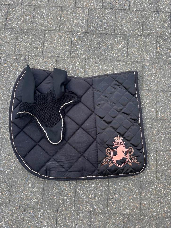 zwart/roze gouden setje te koop, Dieren en Toebehoren, Paarden en Pony's | Dekens en Dekjes, Zo goed als nieuw, Dekje, Ophalen