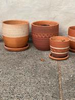 Set terracotta , nog steeds te koop bij lounico, Tuin en Terras, Bloempotten, Ophalen, Zo goed als nieuw, Terracotta