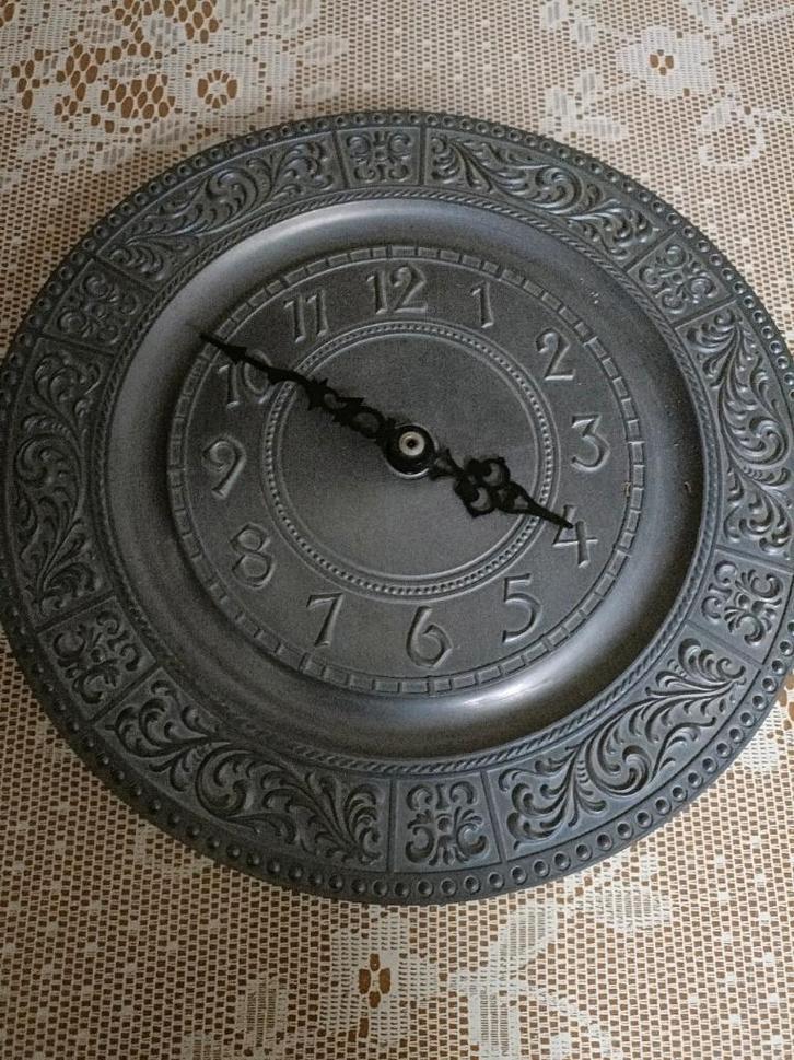 Prachtige vintage tinnen klok, Antiek en Kunst, Antiek | Klokken, Ophalen