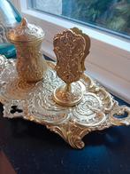 Nécessaire de bureau ancien Laiton doré - D.L. Déposé No.9, Ophalen of Verzenden, Brons