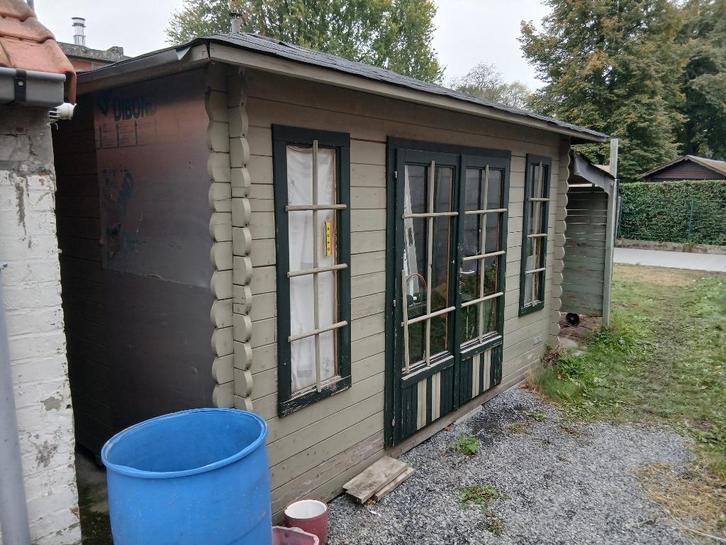 Tuinhuis zelf af te breken, Tuin en Terras, Tuinhuizen, Gebruikt, Tuinhuis, Hout, 250 tot 300 cm, 200 tot 400 cm, 3 ramen of meer
