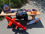Nerf set 5 geweren + vest + schietschijf, Ophalen, Gebruikt