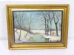 A6268. Schilderij Winters Landschap [Verbeeck], Antiek en Kunst, Ophalen of Verzenden