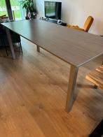 Grijze tafel, Houtlook 80x180, 50 tot 100 cm, Zo goed als nieuw, Ophalen