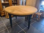 Eiken ronde tafel opgemaakt, verlengbaar, Huis en Inrichting, Ophalen, Zo goed als nieuw