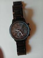 Zwart polshorloge herenhorloge uurwerk ARMANI, Ophalen of Verzenden, Gedragen, Zwart