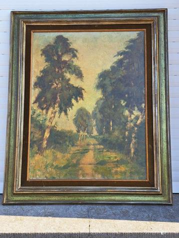 huile sur toile chemin signe beschikbaar voor biedingen