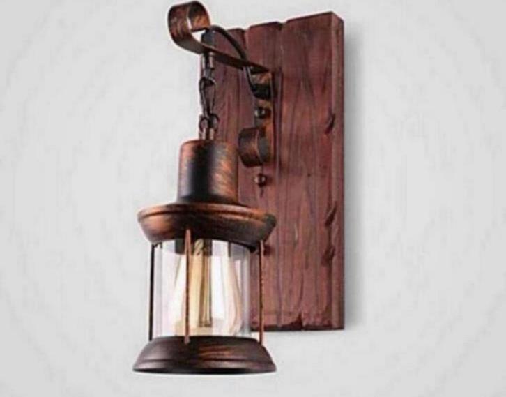 Alessio Wandlamp lantaarn brons op plank Vintage industrieel, Antiek en Kunst, Antiek | Verlichting, Ophalen of Verzenden