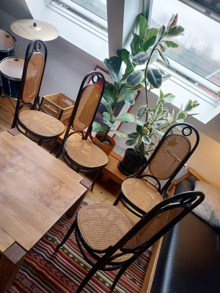 Thonet "Long John" Vintage Stoelen, Antiek en Kunst, Antiek | Meubels | Stoelen en Sofa's, Ophalen of Verzenden