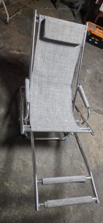 Chaise longue, transat gris en alu, Tuin en Terras