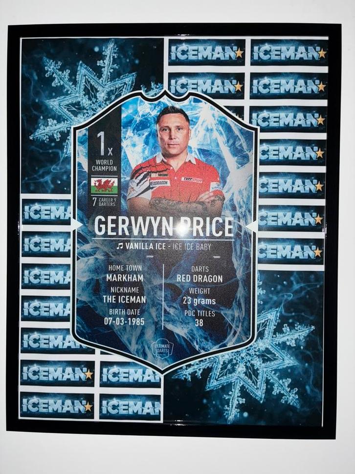 Uniek darts kader met Ultimate Card gerwyn price, Sports & Fitness, Fléchettes, Neuf, Autres types, Enlèvement