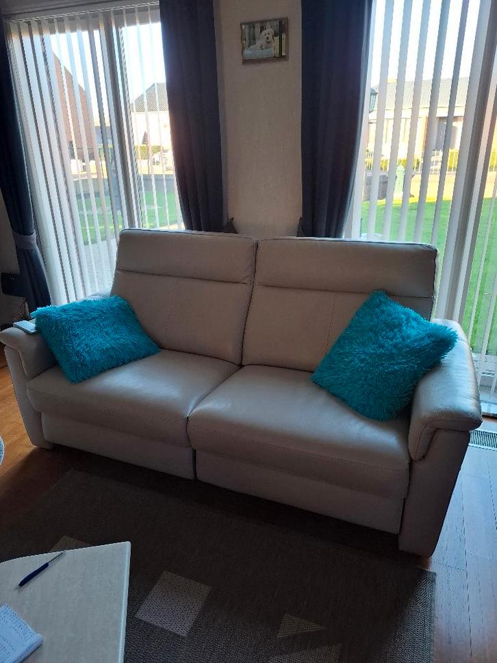 Lederen Salon, Huis en Inrichting, Zetels | Zetels, Zo goed als nieuw, Rechte bank, Vierpersoons of meer, 150 tot 200 cm, 75 tot 100 cm