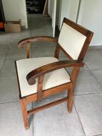 4 Stoelen van hout en stof, Huis en Inrichting, Stoelen, Ophalen, Hout, Gebruikt, Overige kleuren
