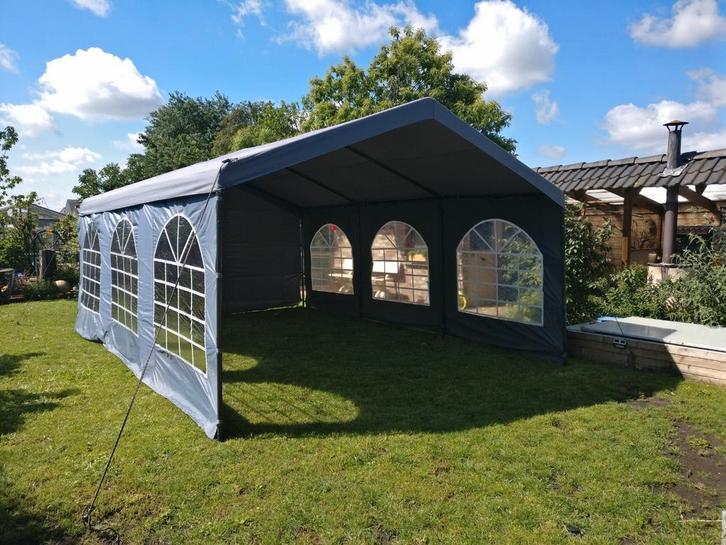 Betere grijze party- tenten te huur., Tuin en Terras, Partytenten, Zo goed als nieuw, Partytent, Ophalen
