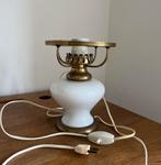 Pied de lampe ancien avec opaline, Utilisé, Moins de 50 cm, Métal, Art nouveau