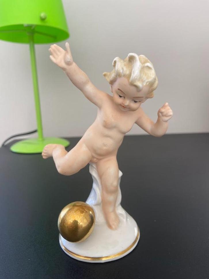 Gemerkt Duits retro porseleinen Art Deco beeldje, Verzamelen, Beelden en Beeldjes, Zo goed als nieuw, Overige typen, Ophalen