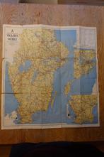 Oude kaart Zuid-Zweden, Livres, Atlas & Cartes géographiques, Carte géographique, Europe autre, Utilisé, Enlèvement ou Envoi