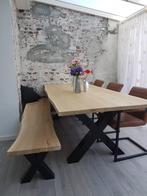 Massief eikenhouten tafel op maat, Huis en Inrichting, Ophalen of Verzenden, Nieuw, Eikenhout