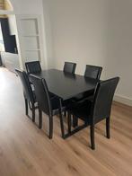 Zwarte eettafel Made - marmerlook - 90x160cm, Huis en Inrichting, 50 tot 100 cm, 150 tot 200 cm, Metaal, Rechthoekig
