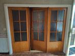 Drievoudige authentieke deur met geslepen glas, Doe-het-zelf en Bouw, Deuren en Vliegenramen, Glas, Gebruikt, Ophalen of Verzenden