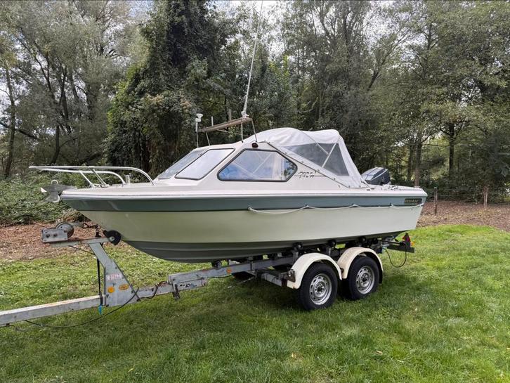 Beekman Alfa Fish 520 Visboot Mariner 100 pk 2 takt Trailer, Watersport en Boten, Vis- en Consoleboten, Gebruikt, 70 pk of meer