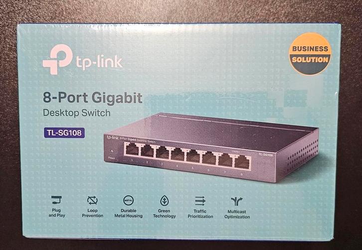 TP-Link SG108 Switch Ethernet Gigabit 8 ports Neuf, Computers en Software, Netwerk switches, Nieuw, Ophalen of Verzenden