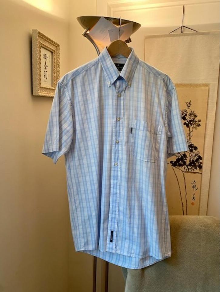 Chemise homme manches courtes, marque Berghen, bleu ciel et, Kleding | Heren, Overhemden, Zo goed als nieuw, Halswijdte 39/40 (M)