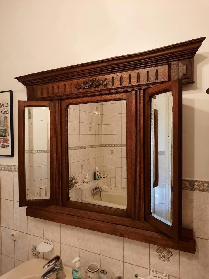 Spiegel met zijspiegels, Antiek en Kunst, Antiek | Spiegels, Ophalen