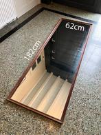 Grote rechthoekige spiegel uit de jaren 60 met houten frame, Ophalen, Gebruikt, 150 tot 200 cm, Rechthoekig