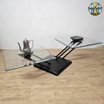Vintage (1980) design Itilaanse glazen salontafel Bellato, Huis en Inrichting, Tafels | Salontafels, Ophalen of Verzenden, Zo goed als nieuw