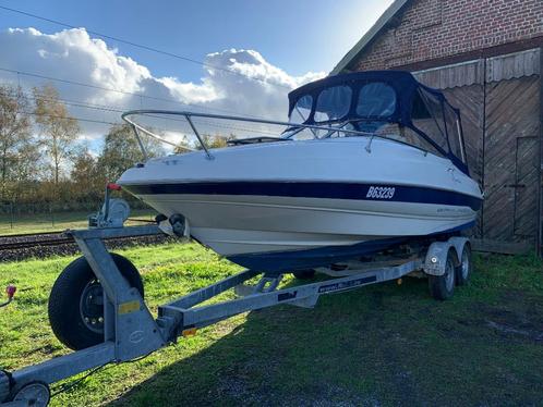 Boot te koop incl. trailer, Watersport en Boten, Speedboten, Gebruikt, 6 meter of meer, Benzine, 200 pk of meer, Polyester, Binnenboordmotor