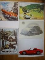 Borgward, Audi, DKW, Kever, Ferrari, 5 ansichtkaarten, Verzenden, 1980 tot heden, Ongelopen, Voertuig