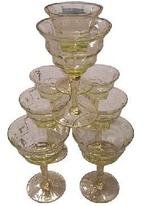 8 uranium wijnglazen, Antiek en Kunst, Antiek | Glaswerk en Kristal, Ophalen