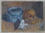 ONBEKEND / STILLEVEN DOODSKOP / OLIEVERF / 37x50cm / CHASSIS, Antiquités & Art, Art | Peinture | Classique, Enlèvement ou Envoi