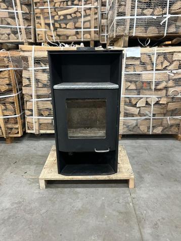 24020 Houtkachel met speksteen 6kw🔥terraskachel, Huis en Inrichting, Kachels, Ophalen, Gebruikt, Houtkachel, Vrijstaand