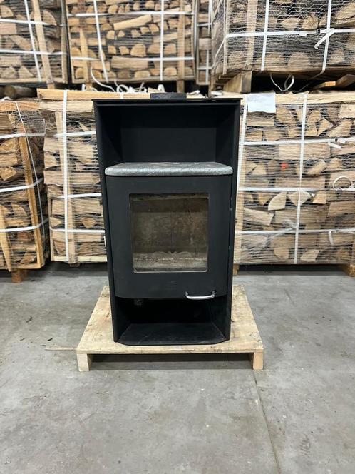 24020 Houtkachel met speksteen 6kw🔥terraskachel, Huis en Inrichting, Kachels, Gebruikt, Vrijstaand, Houtkachel, Hout, Ophalen