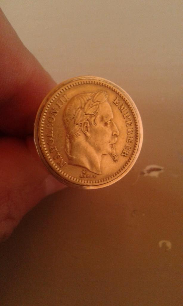 GOUDEN RING 14K MET 20 FRANKS NAPOLEON, Postzegels en Munten, Munten | Europa | Niet-Euromunten, Goud, Verzenden