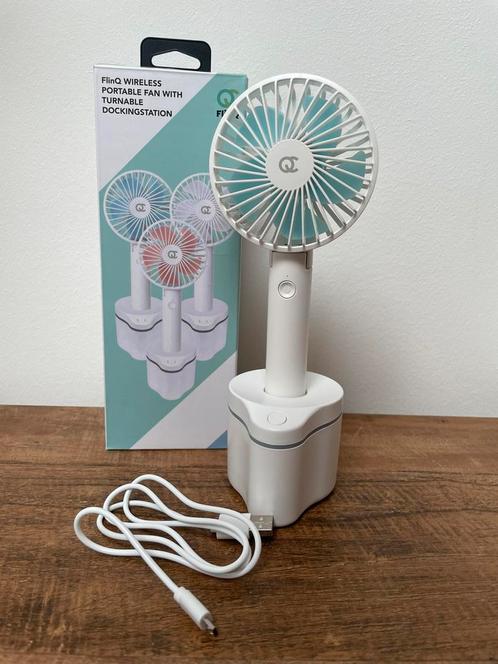 Flinq Handventilator met docking station, Elektronische apparatuur, Ventilatoren, Nieuw, Ophalen of Verzenden