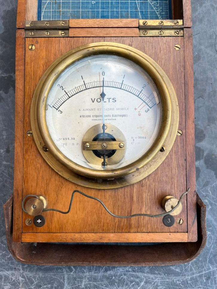 Voltmeter in houten kist, begin 1900, Antiek en Kunst, Antiek | Overige Antiek, Ophalen