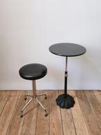 Retro kruk in chroom en zwart kunstleer - 1960-1970, Ophalen of Verzenden, Huis en Inrichting