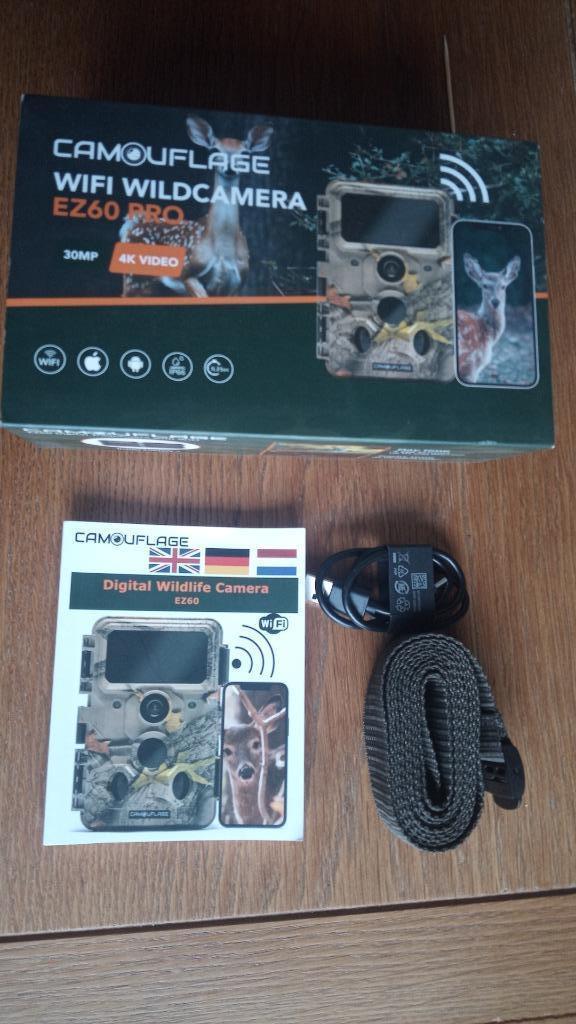 Wild camera Camouflage EZ60	 met WIFI, Audio, Tv en Foto, Videobewaking, Zo goed als nieuw, Buitencamera, Ophalen of Verzenden