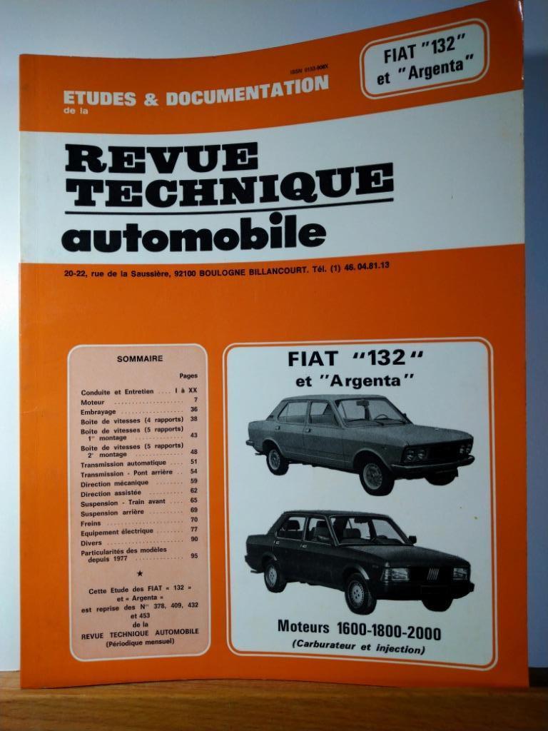 RTA - Fiat 132 - Argenta - Revue technique automobile, Autos : Divers, Modes d'emploi & Notices d'utilisation, Envoi