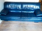 Blauwe lederen Natuzzi zetel., Huis en Inrichting, Ophalen, Zo goed als nieuw