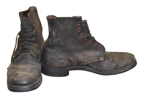 Gevechtslaarzen, US , omgekeerd leer, schoenmaat 8½ A 1944, Verzamelen, Militaria | Tweede Wereldoorlog, Ophalen