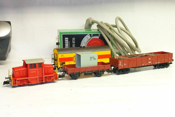 Fleischmann locotracteur + wagons + transformateur HO CC/DC, Hobby en Vrije tijd, Modeltreinen | H0, Zo goed als nieuw, Treinset