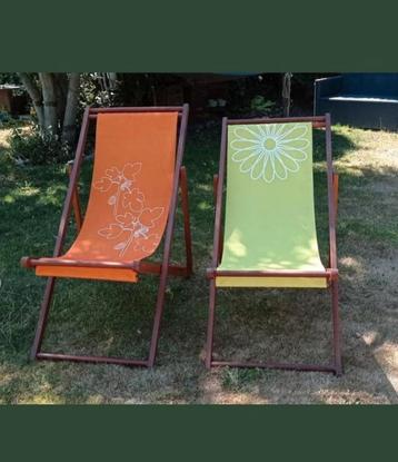 2 nieuwe Strandstoelen - Retro kleuren en Retro stijl 30€/St beschikbaar voor biedingen